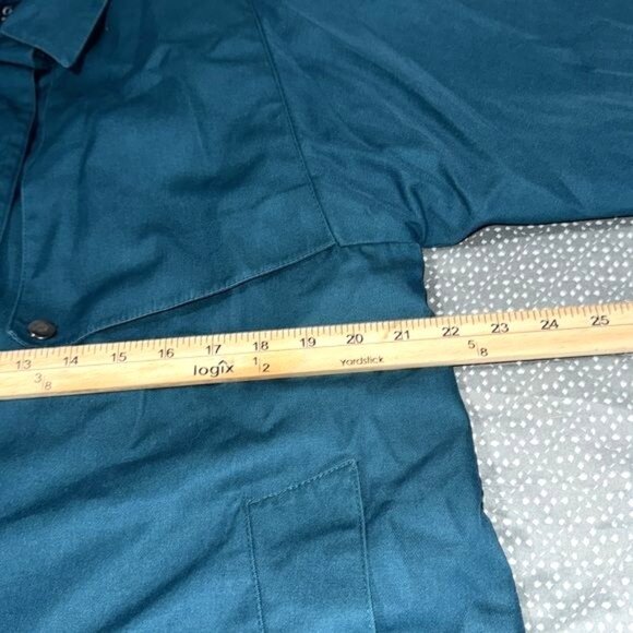 J.G. Hook Womens Teal Trench Coat Size 6 Demi Petite Polyester Wool Blend - Picture 11 of 12